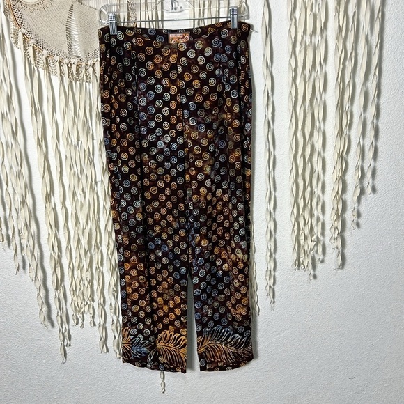 April Cornell Tank and Pant Set in Rayon Brown and Wheat Color with Swirl Accent - Picture 4 of 9